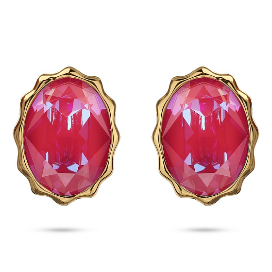 картинка Пусеты Сияние (кристаллы фуксия хамелеон, г/п: золото) Uvelina SW00 0095G-107E1 ювелирный  магазин Калина являющийся официальным дистрибьютором в России 