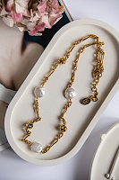 Колье (Жемчуг, кристаллы медовый, лунный, 50.5 см) Италия Claudio Canzian 002 05 422