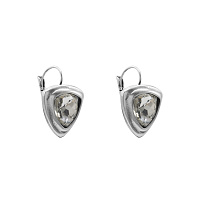 Серьги Ciclon 251607-66 (кристалл прозрачный,г/п: серебро, 2, 2х2 см) Испания Amarre