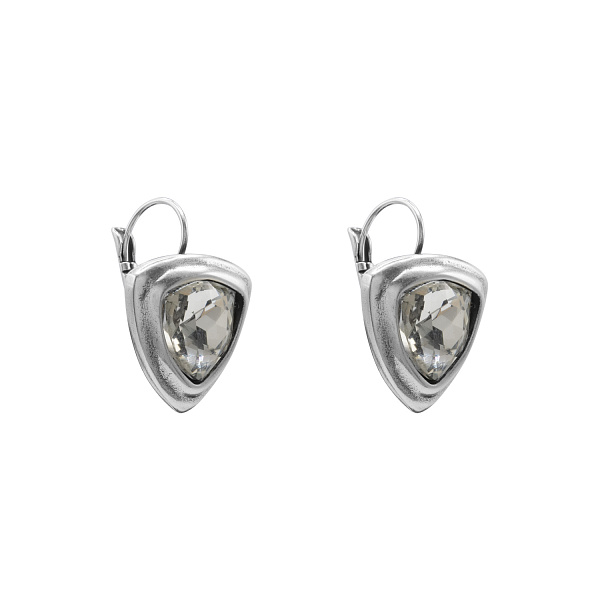 Серьги Ciclon 251607-66 (кристалл прозрачный,г/п: серебро, 2, 2х2 см) Испания Amarre