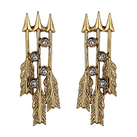 Серьги Сердца (кристаллы прозрачные, 3.9х1.2 см, 6 гр) Италия Claudio Canzian 002 02 915