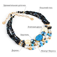 Колье (Агат, палисандр. дерево, майорка, хрусталь, кош.глаз, ) 10111491 Россия