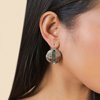 Серьги Lile Rouss (Яшма Пикассо, перламутр, 2,6х2,6 см) 12-90420 Франция Nature Bijjoux 