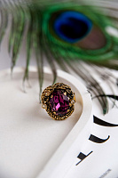 Кольцо Анастасия (кристалл пурпурный 2,5х2 см, регулируется) Италия Claudio Canzian 002 01 403