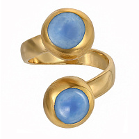 Кольцо (керамика голубой, г/п: золото, размер регул. D 1.2 см) Испания 01901006 Maximilianas 
