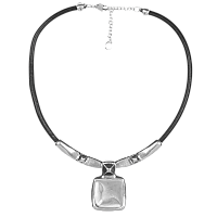 Колье (г/п: серебро, регулир., натуральная кожа)  243802-00 Испания  Ciclon Kubik 