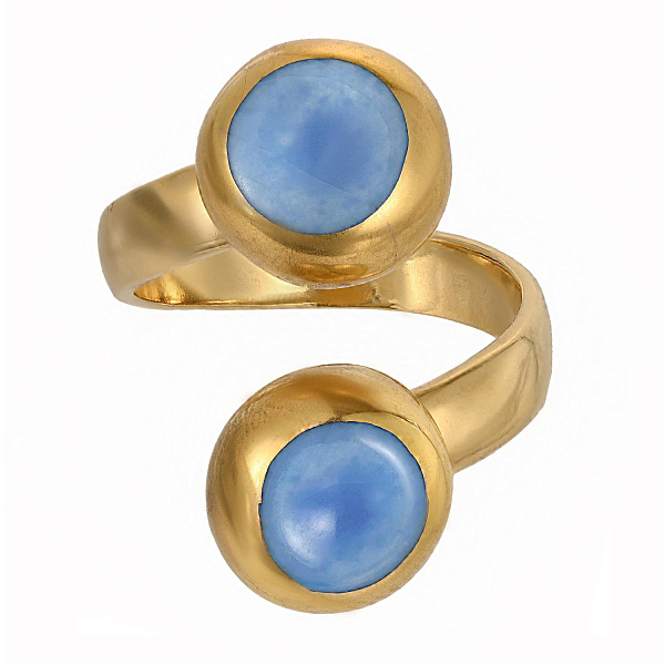 Кольцо (керамика голубой, г/п: золото, размер регул. D 1.2 см) Испания 01901006 Maximilianas 