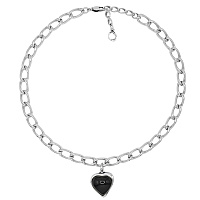 Колье муранское стекло - черный, г/п: серебро 241808-01 Испания Ciclon New Cuore