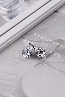 Серьги Капля мал. (кристалл прозр., 2,6х13,см, 8 гр, г/п: родий) Италия Claudio Canzian 002 02 230