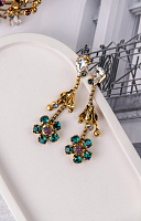 Серьги Незабудки (кристалл: сиреневый, зеленый, синий, прозрач.) Италия Claudio Canzian  002 02 774