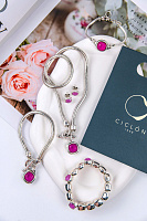 Браслет (кристалл фуксия, г/п: серебро, регулируется до 20р.) EMO130-31-2 Испания Ciclon Emotion
