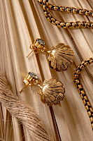 Серьги Ракушка (кристалл графит, майорка, 3,5х1,4см, 12гр.) Италия Claudio Canzian 002 05 786