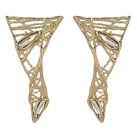 Серьги (кристаллы прозрачные, г/п: золото, 8х3,7 см, 28 гр.) Греция Kalliope 022 02 083