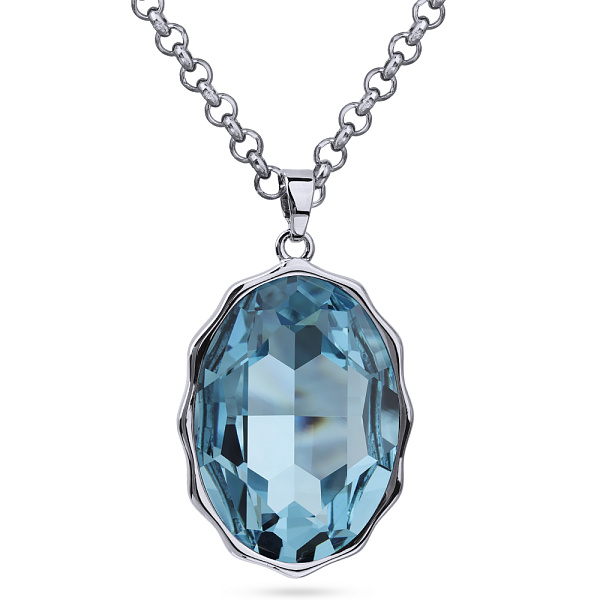 Кулон Сияние (кристаллы аквамарин, г/п: родий, 90-95см) Uvelina SW00 0095R-202P 