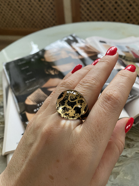 Кольцо Future 18.5 золото/черное ENZO BENZO Италия