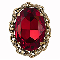 Кольцо (Кристалл красный, 3,5х2,7 см, регулируется) Италия Claudio Canzian 002 01 563