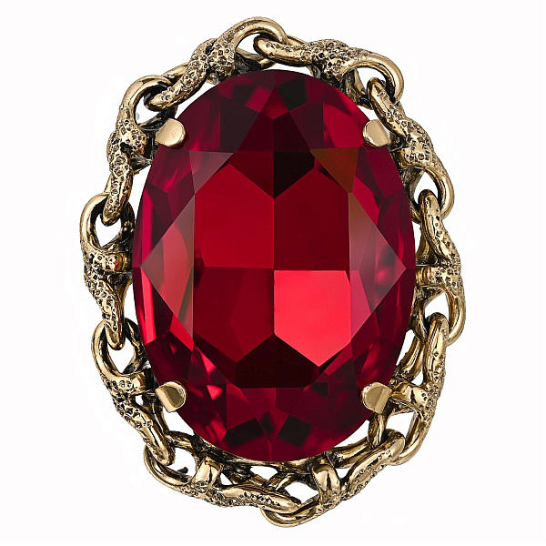 Кольцо (Кристалл красный, 3,5х2,7 см, регулируется) Италия Claudio Canzian 002 01 563