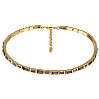 Колье Богемия (кристаллы темный аметист, г/п: золото, 37-42 см) Uvelina SW00 0045G-204N