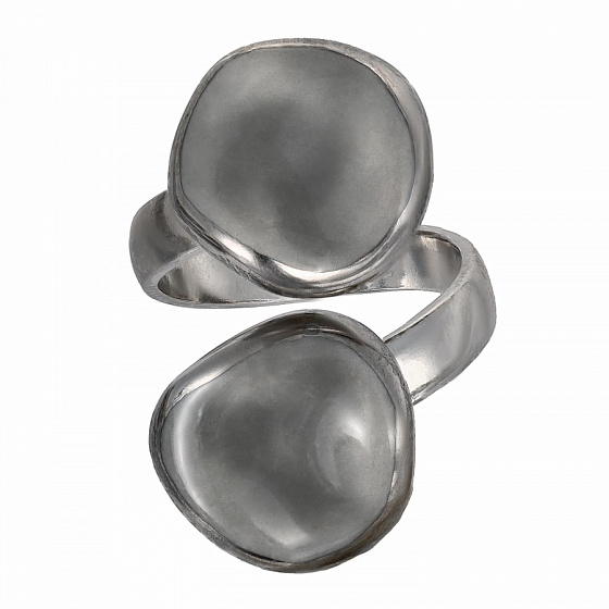 картинка Кольцо (керамика серый, г/п: серебро, размер регул. D 1.5 см) Испания 01901005 Maximilianas  ювелирный  магазин Калина являющийся официальным дистрибьютором в России 