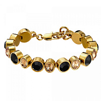 Браслет ELAINE (кристалл медовый, черный, г/п: золото, 17+2 см) Дания DYRBERG/KERN 450164