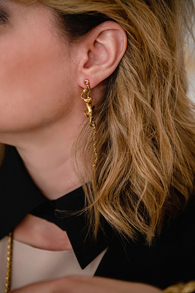 Серьги Сафари (кристаллы розовые, сиреневые) Италия Claudio Canzian 002 02 333