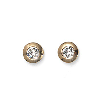 Серьги (кристалл прозрачный, г/п: золото, 0,8х0,8 см) 22066G Австрия Oliwer Weber