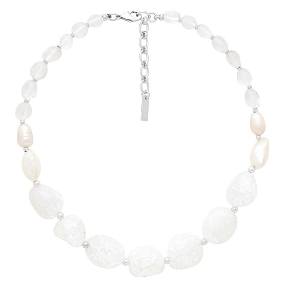 картинка Колье Les cyclades (Горный хрусталь, перламутр, жемчуг, 43+5 см) 15-43550 Франция Nature Bijjoux ювелирный  магазин Калина являющийся официальным дистрибьютором в России 