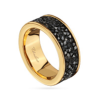 Кольцо Галактика (кристаллы темно-серые, г/п: золото, р.19 ) Uvelina SW00 0070G-014R1-9