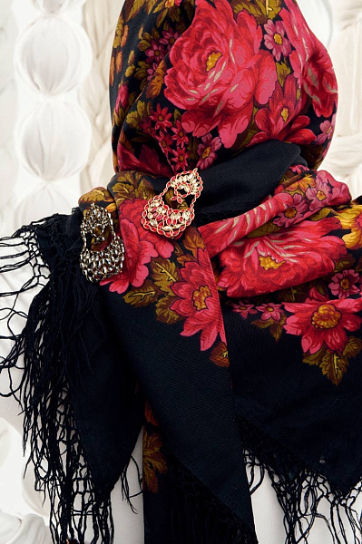 Брошь Матрешка (кристаллы темно-серые,гематит,г/п: родий) Uvelina  AA00 0115R-043A