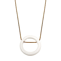 Колье (керамика,белый г/п: золото,длина 70 см,D-4.3 см) Испания  01905024