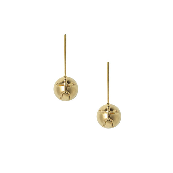 картинка Серьги Forte piano (г/п: золото, сфера 2 см) Katerina Vassou KV26.1-406112G ювелирный  магазин Калина являющийся официальным дистрибьютором в России 