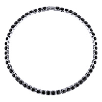 Колье Теннис (кристаллы черные, г/п: родий 4 мм, 36-39 см) Uvelina SW00 0001R-280N