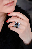 Кольцо (кристаллы Swarovski, 2х2 см, г/п: золото, регулируемый) Katerina Vassou KV26.1-404930B