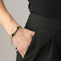 Браслет GRIVNA (кристалл зеленый, прозрачный, г/п: золото,16+3 см) Дания DYRBERG/KERN 470090