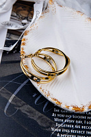 Серьги (кристаллы черный, графит, г/п: золото, d 4 см, 14 гр) Италия  Claudio Canzian 002 02 834