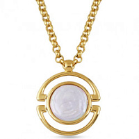 Колье (Майорка белая, г/п: золото) 7100 Испания МК10 0072-2f1