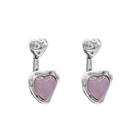 Серьги муранское стекло - розовый, г/п: серебро 241602-38 Испания Ciclon New Cuore