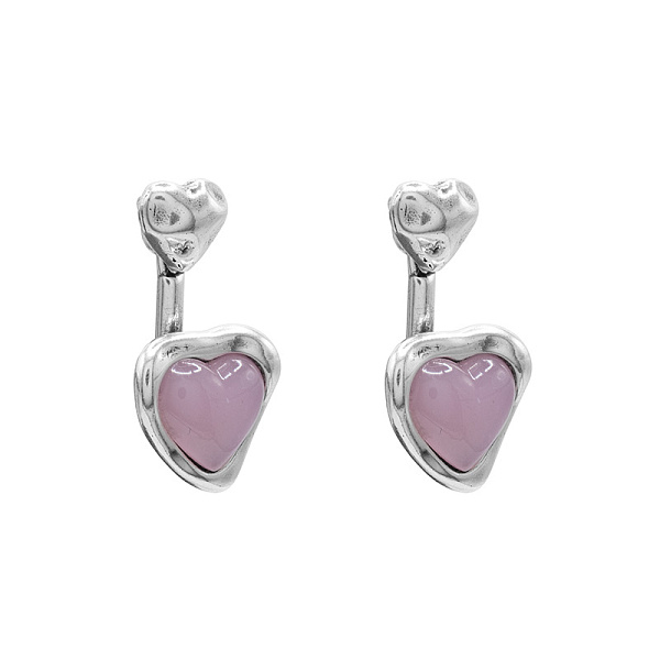 Серьги муранское стекло - розовый, г/п: серебро 241602-38 Испания Ciclon New Cuore