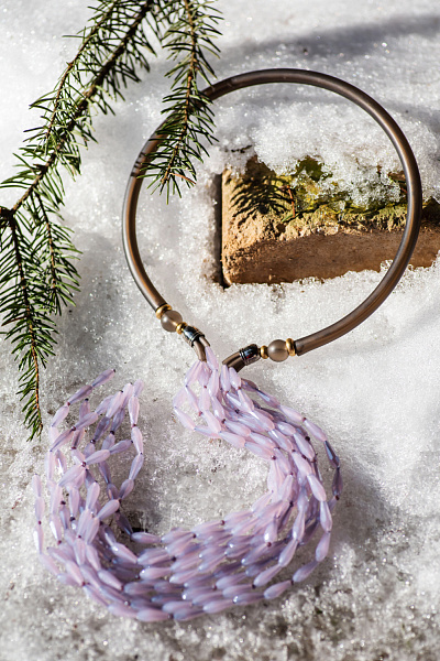 Колье Водопад (Богемское стекло, каучук) Италия Perfetto