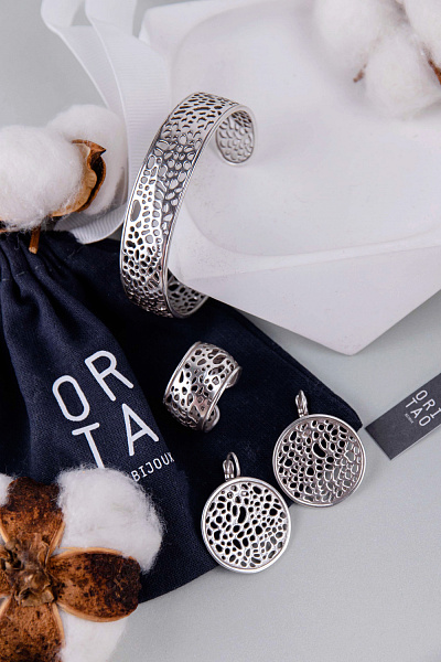 Серьги CORALIA (6,1 гр, 3 см, г/п: серебро) 12-32277 Франция Ori-Tao