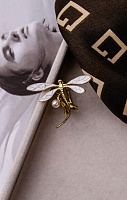 Кольцо (искусственный жемчуг, эмаль, г/п: золото, регулир.) Греция Kalliope 022 01 070