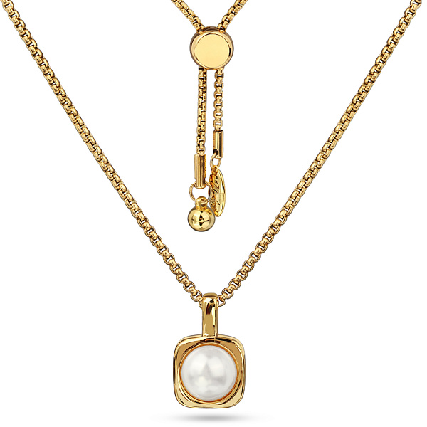 Кулон Теннис (майорка белая, г/п: золото 8 мм, 70 см, длина регулируется) Uvelina SW00 0011G-01P1