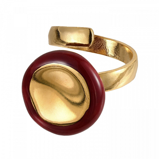 картинка Кольцо (керамика бордо, г/п: золото, размер регул. D 1.9 см) Испания 01901029 Maximilianas  ювелирный  магазин Калина являющийся официальным дистрибьютором в России 