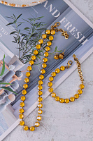 Колье (дынно желтый кристалл, 41+5 см) Италия  Claudio Canzian 002 02 325