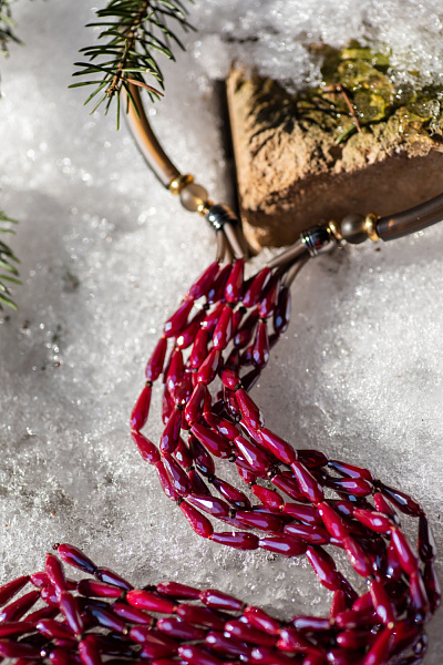 Колье Водопад (Богемское стекло, каучук) Италия Perfetto