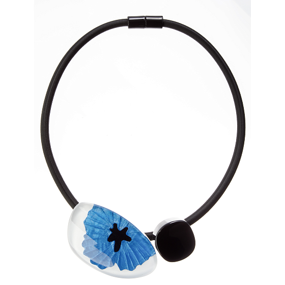 картинка Колье Baila (черный, белый, синий, 50 см) Голландия ZSISKA ювелирный  магазин Калина являющийся официальным дистрибьютором в России 