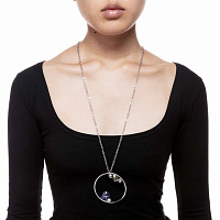 Колье Sameera (кристалл голубой, прозрачный, г/п: серебро, d 6.5 см, 85 см) K.Vassou KV25.2-308360S