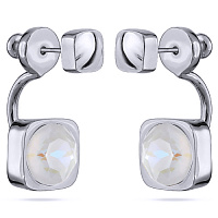 Серьги Теннис (Кристалл: опал хамелеон 8 мм, г/п: родий) Uvelina SW00 0006R-129E