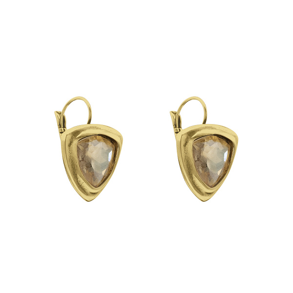 Серьги Ciclon 250601 (кристалл медовый,г/п: золото, 2,2х2 см) Испания Amarre