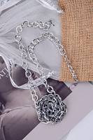 Колье Цепи (Кристалл графит, регулируется до  50см, кулон 4,5 см) Италия Claudio Canzian 002 04 778